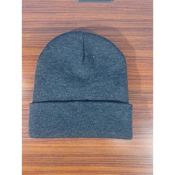 Black Beanie Hat Winking Emoji Fuzzy Face SG FOOTWEAR One Size Cuffed - Picture 7 of 14